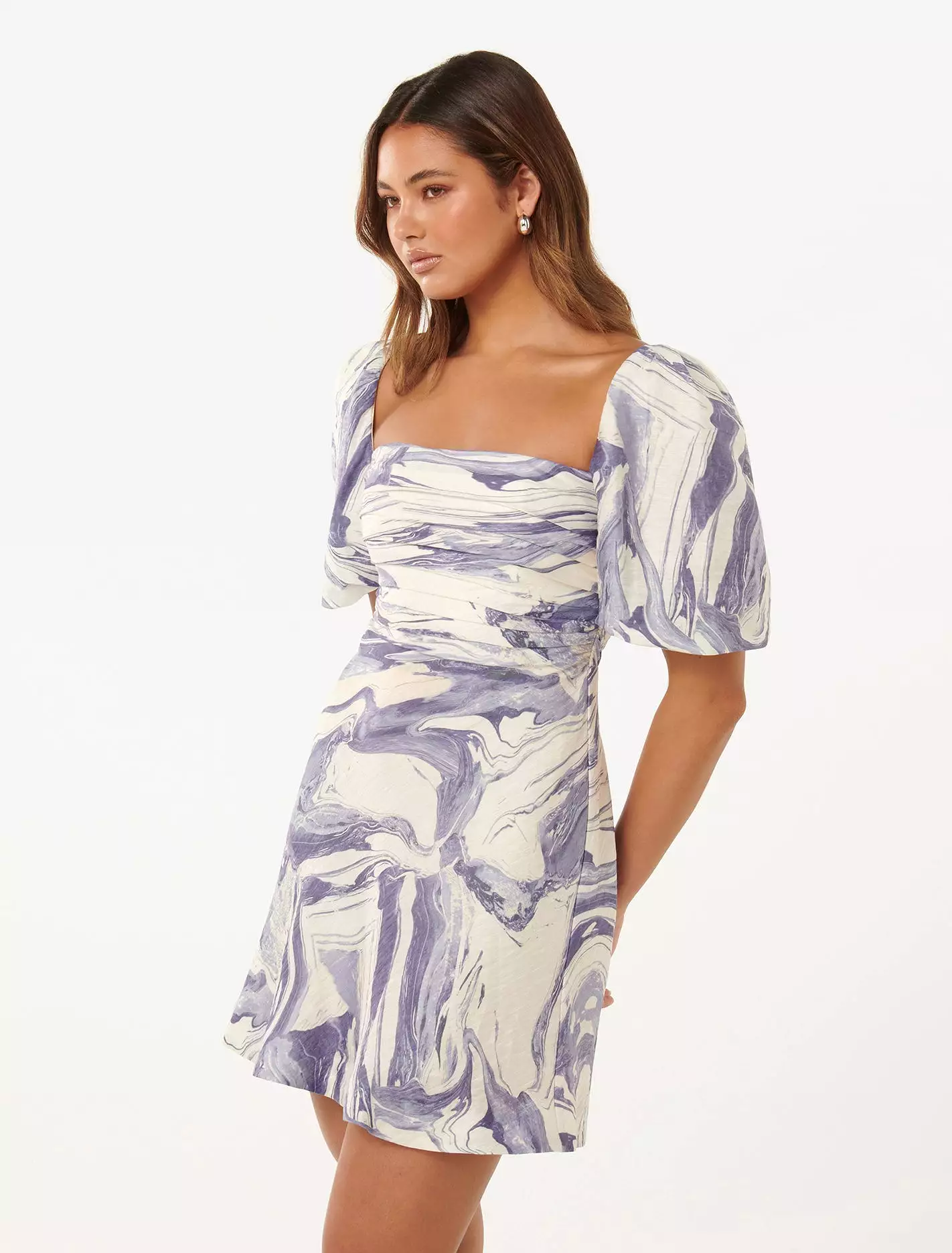 Abigail Printed Puff Sleeve Mini Dress