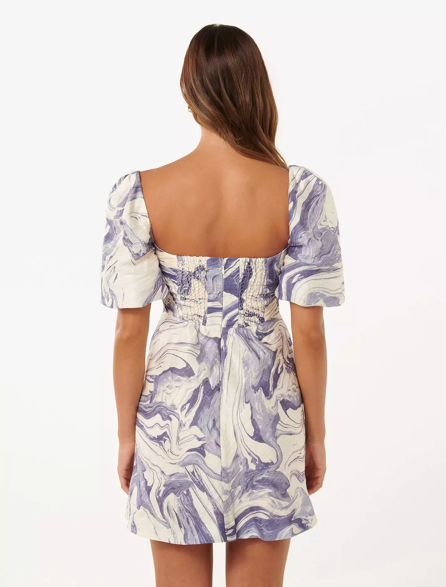 Abigail Printed Puff Sleeve Mini Dress