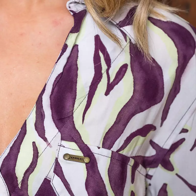 Abstract Zebra Shirt Dress Orchid