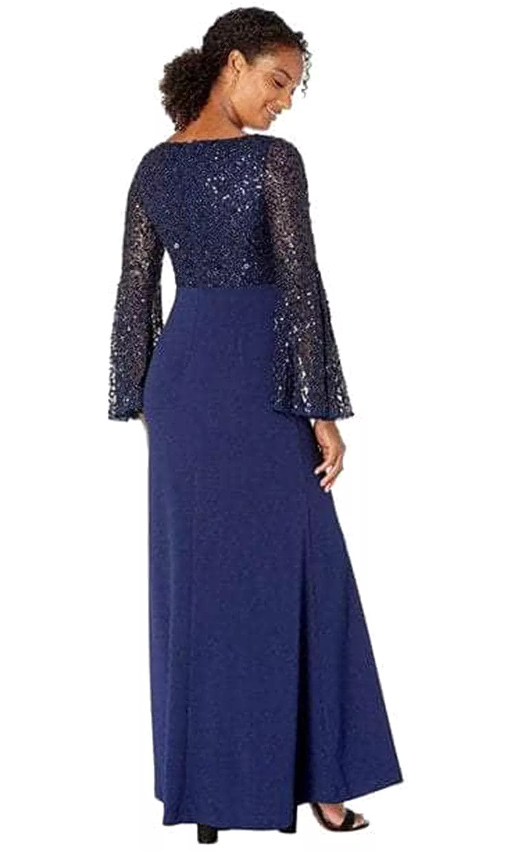 Adrianna Papell AP1E206072 P - Long Bell Sleeve V-Neck Evening Dress