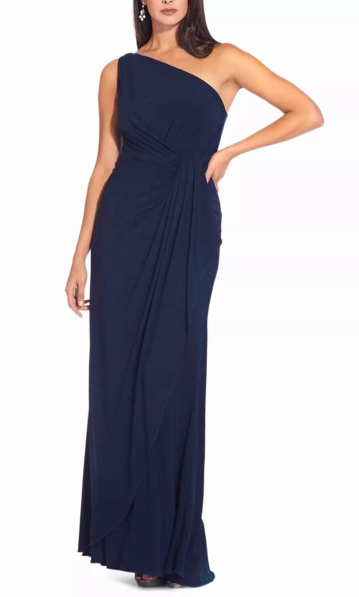 Adrianna Papell AP1E206447 - One Sleeve Front Twist Evening Dress