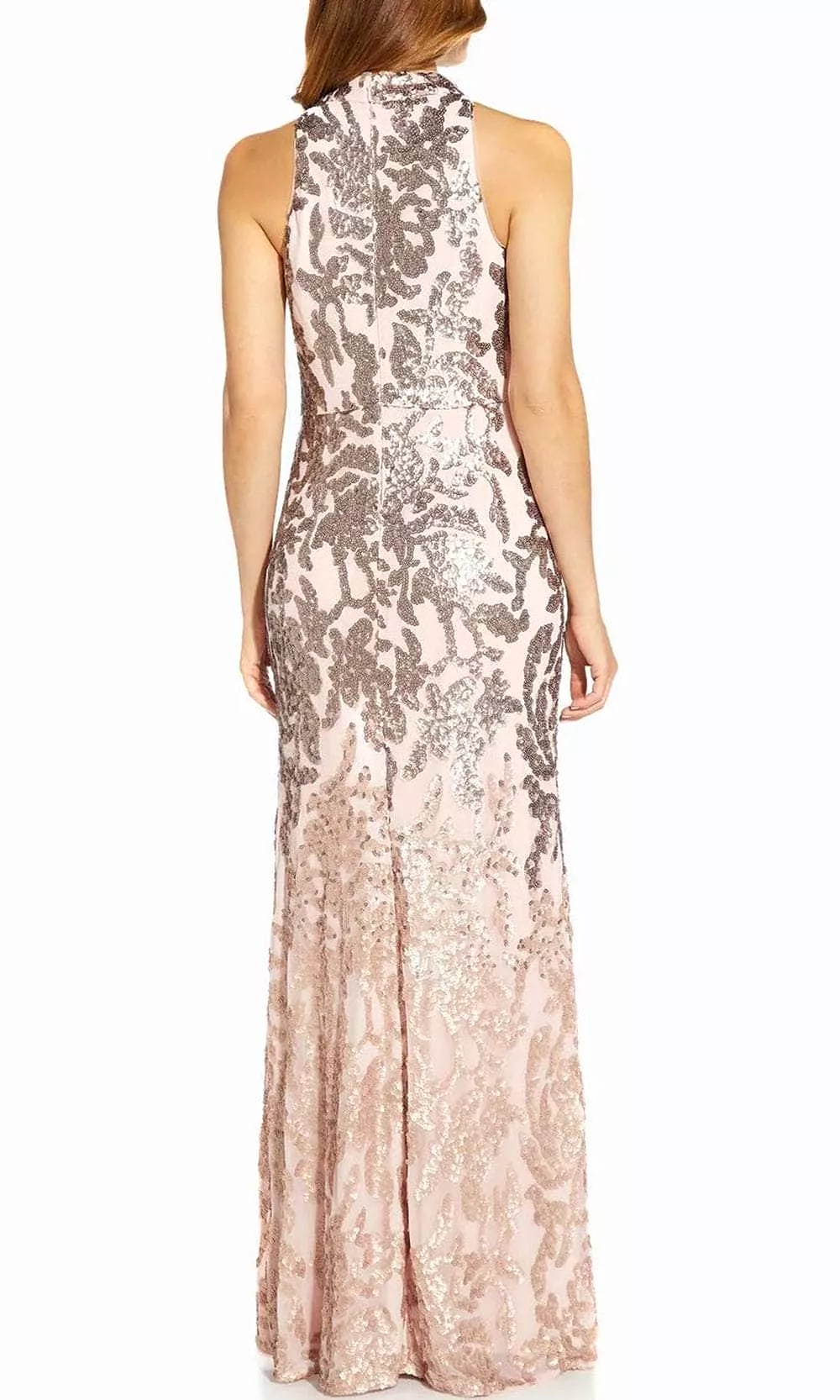 Adrianna Papell AP1E209366 - Ombre Sequin Halter Evening Gown