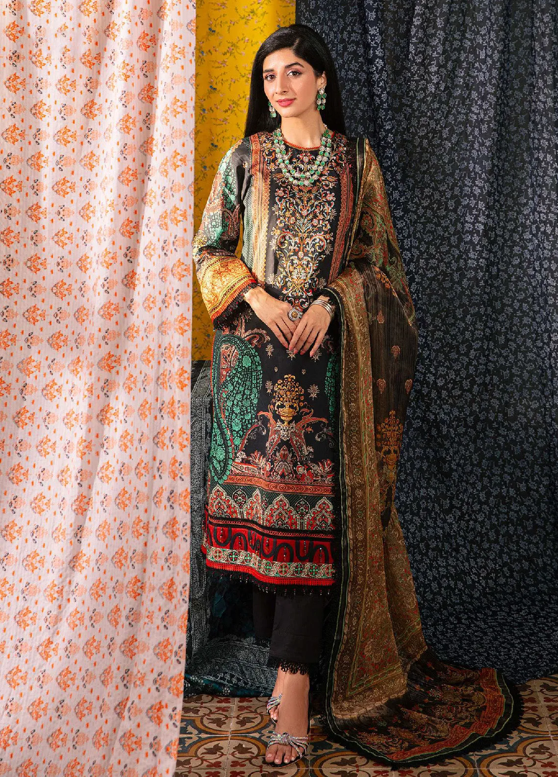 Aira By Asim Jofa Embroidered Lawn Unstitched 3 Piece Suit - AJ24AP AJAR-18