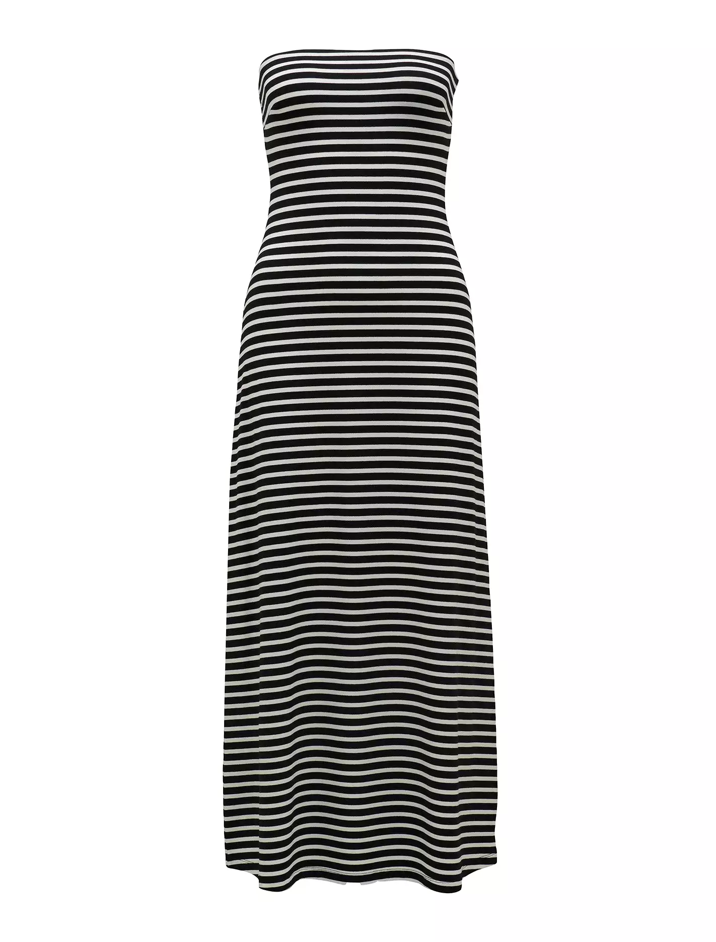 Allie Strapless Striped Midi Dress