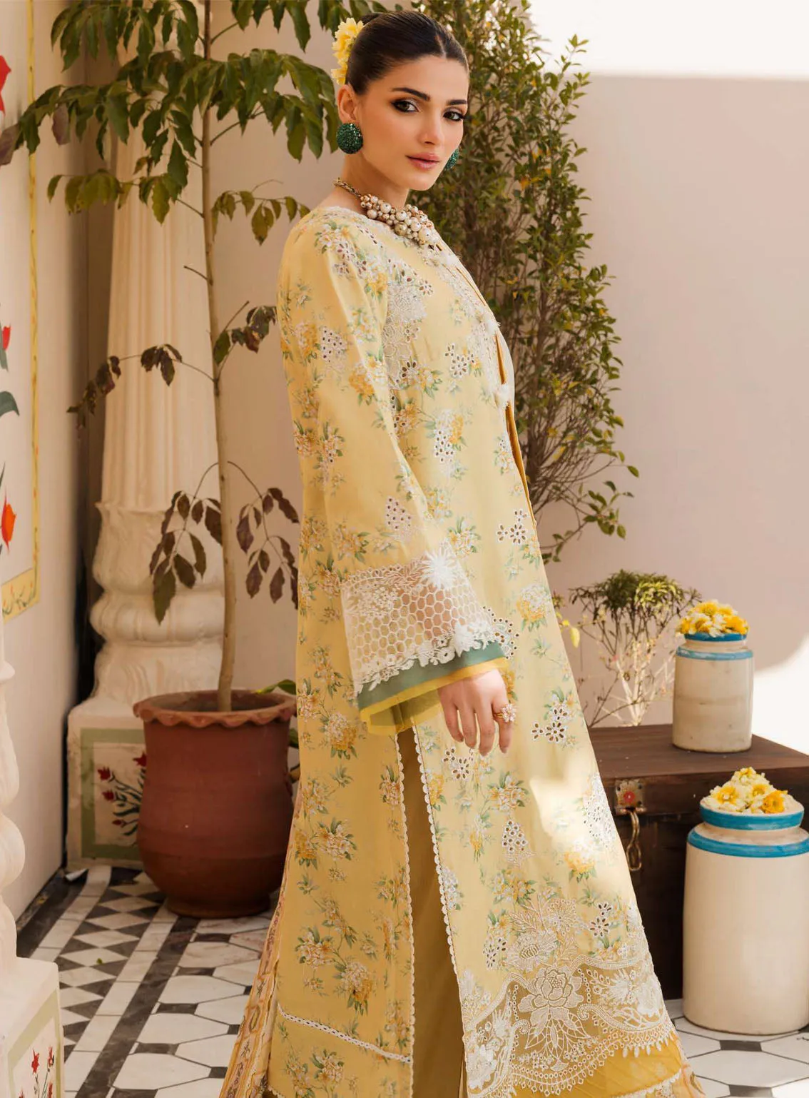 Amal By Motifz Digital Embroidered Lawn 3 Piece Unstitched Suit MT24A 4623-CAROLINA