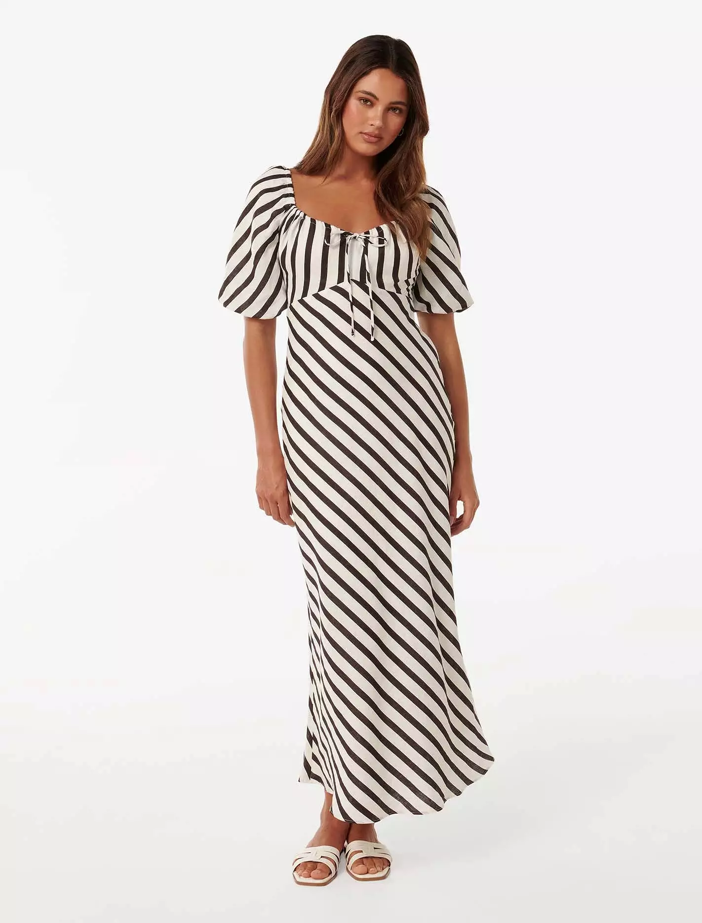 Angela Puff Sleeve Midi Dress