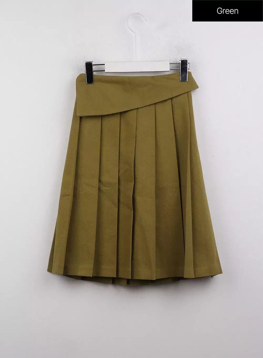 Asymmetrical Band Pleated Midi Skirt CJ410