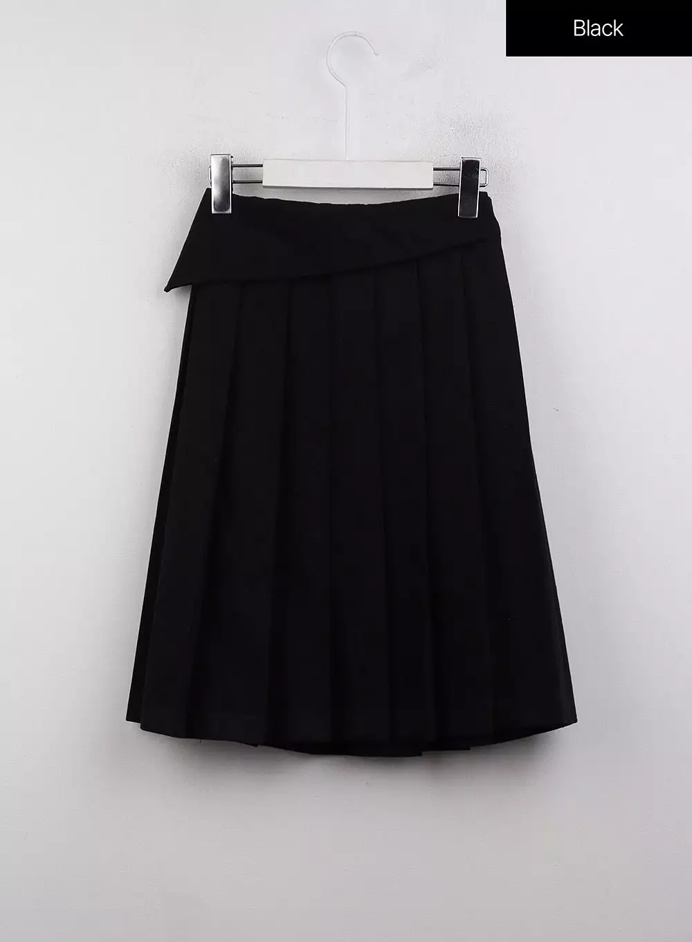 Asymmetrical Band Pleated Midi Skirt CJ410