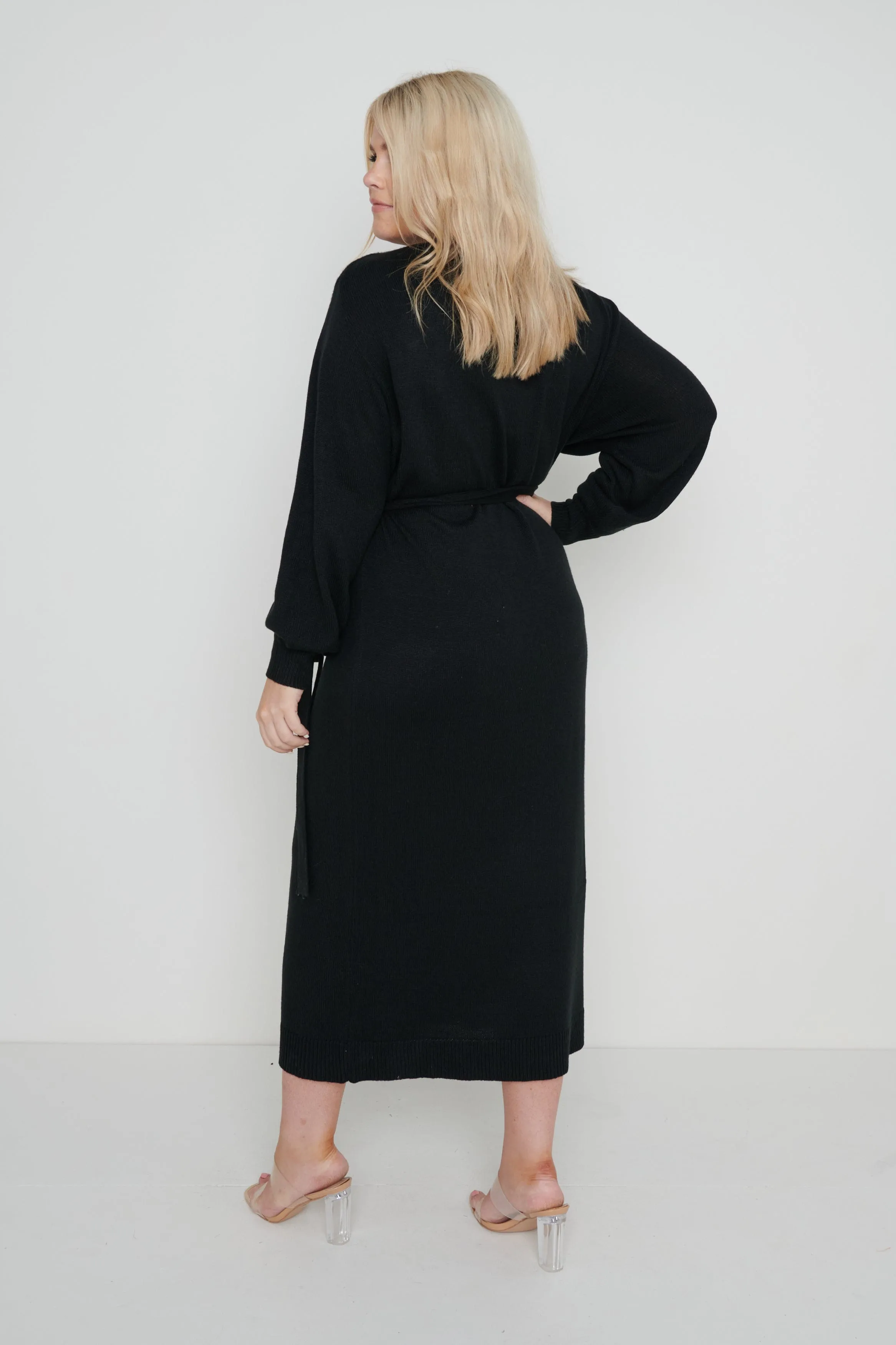 Beau Wrap Midi Dress - Black