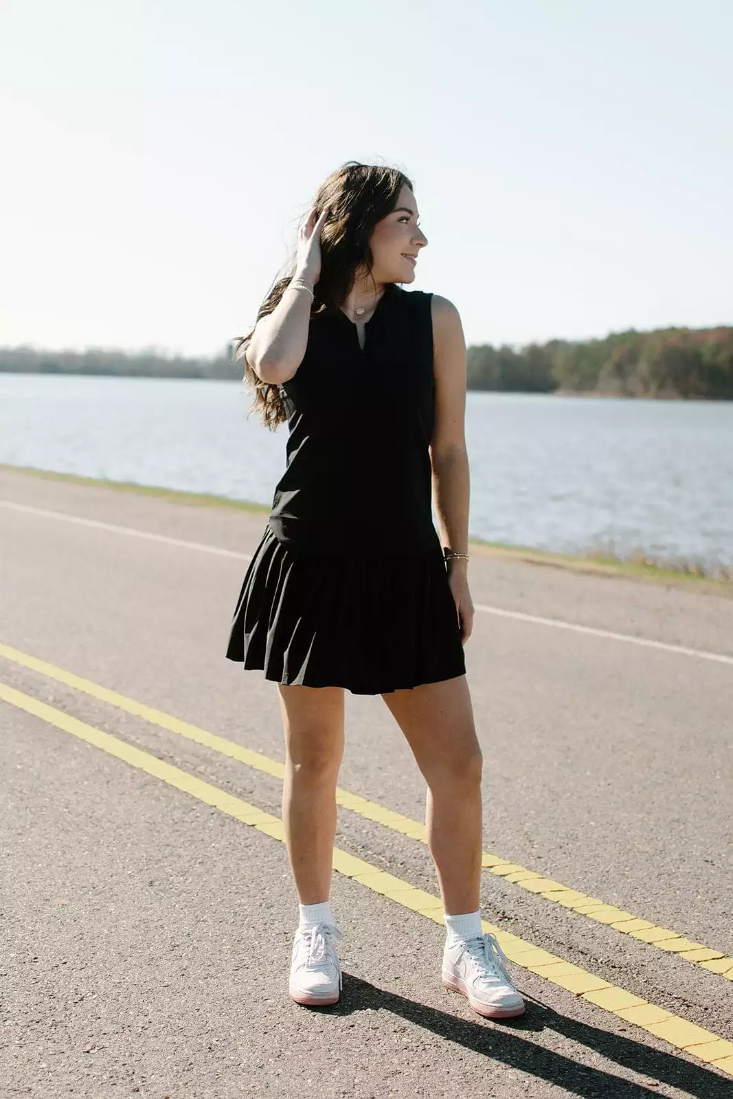 Black Pleated Tennis Skort