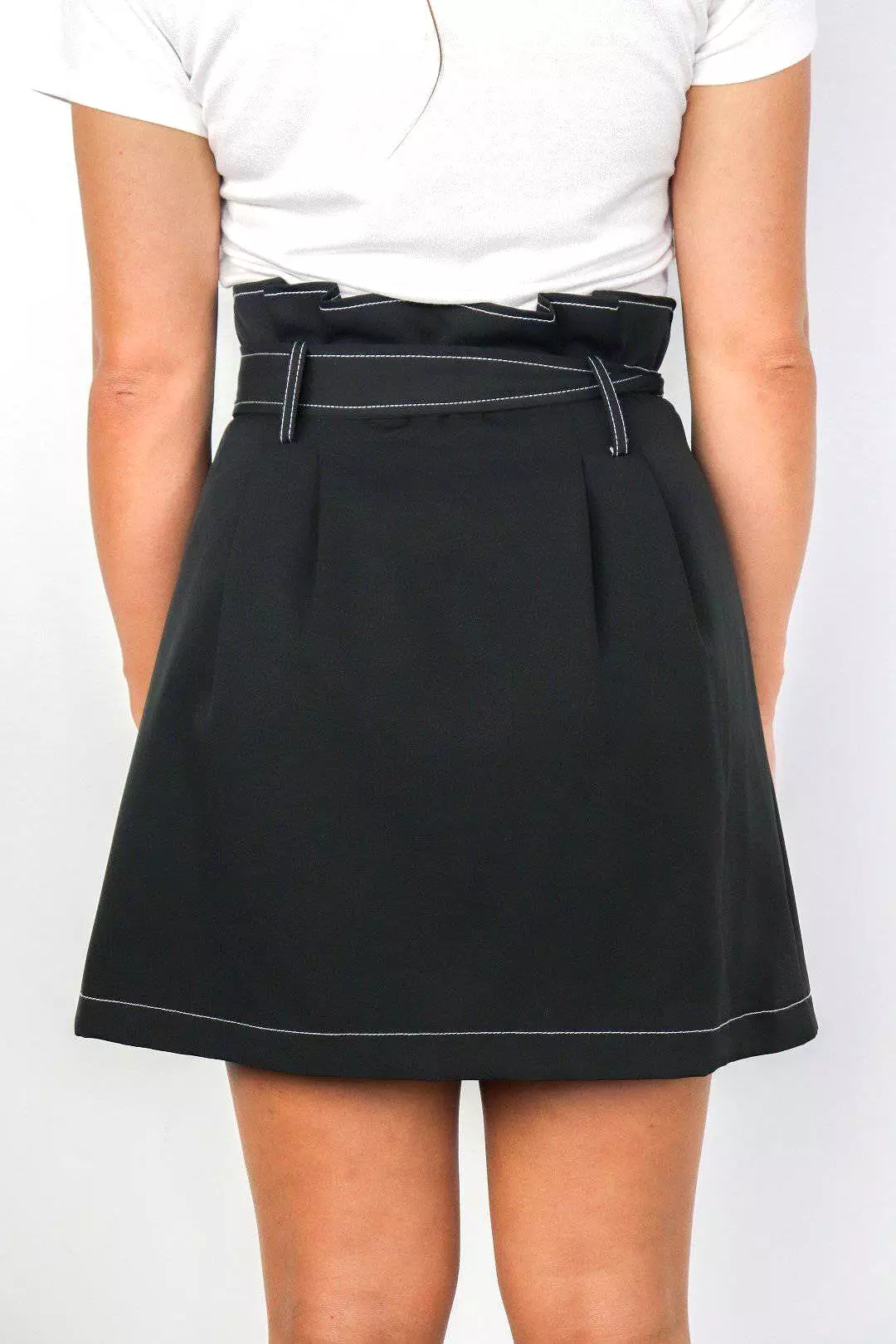 Black Skirt with White Stitching