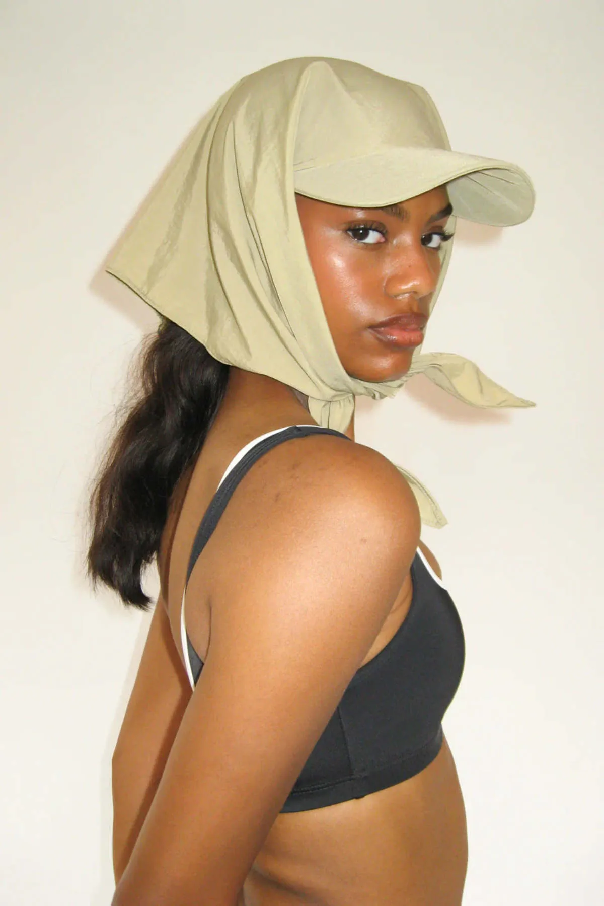 Brimmed Swim Scarf - Beige