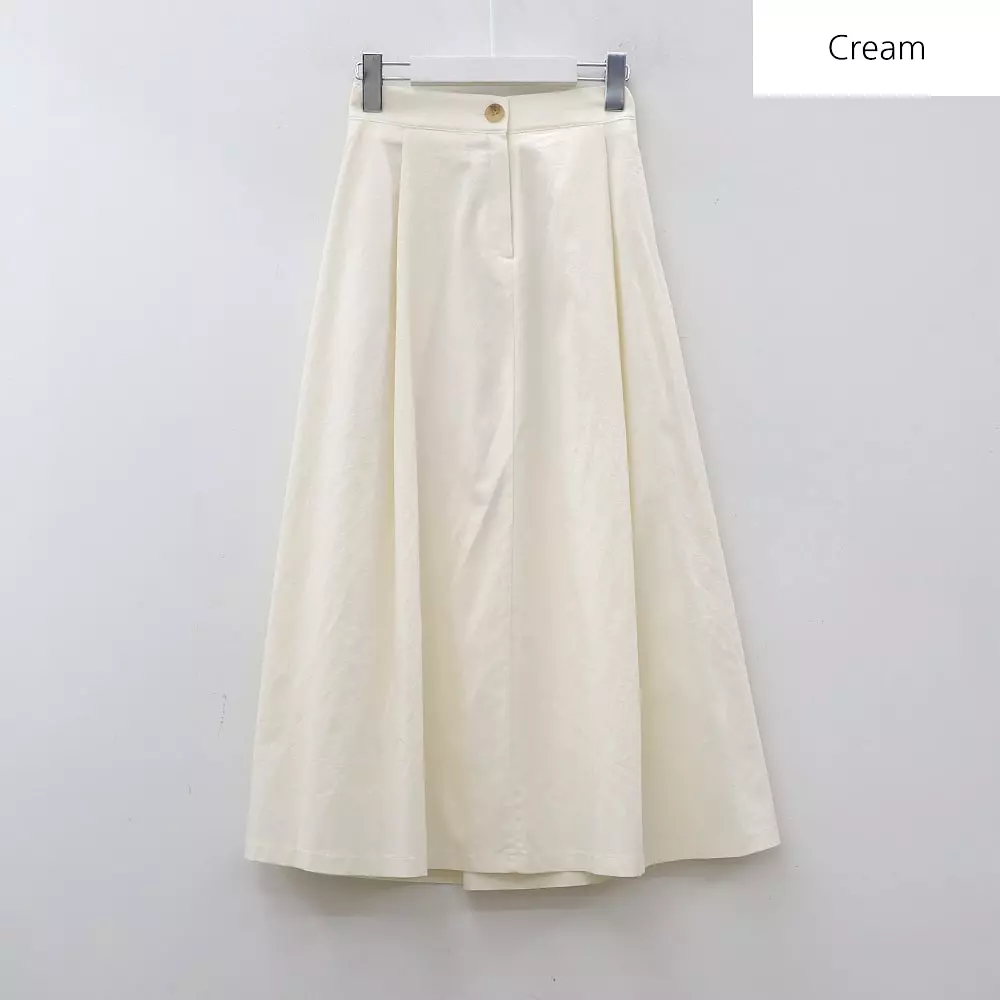 Button Back Banded Maxi Skirt BA22