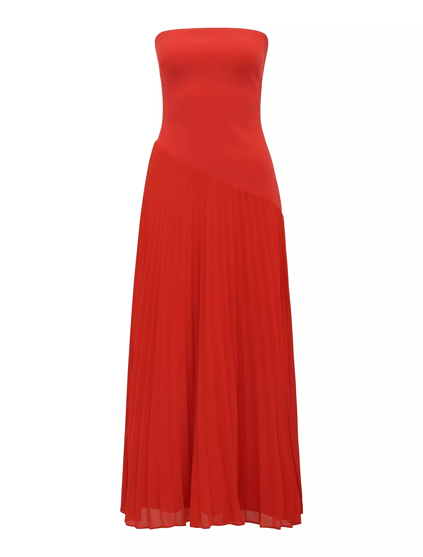 Capri Strapless Pleat Midi Dress