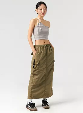 Cargo Nylon Maxi Skirt CL325