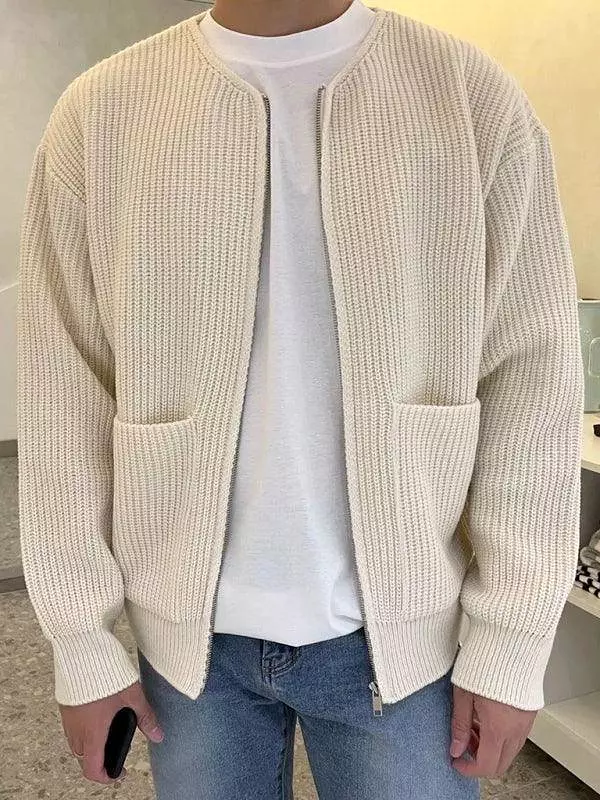 Casual Lazy Style Men Cardigan Sweater