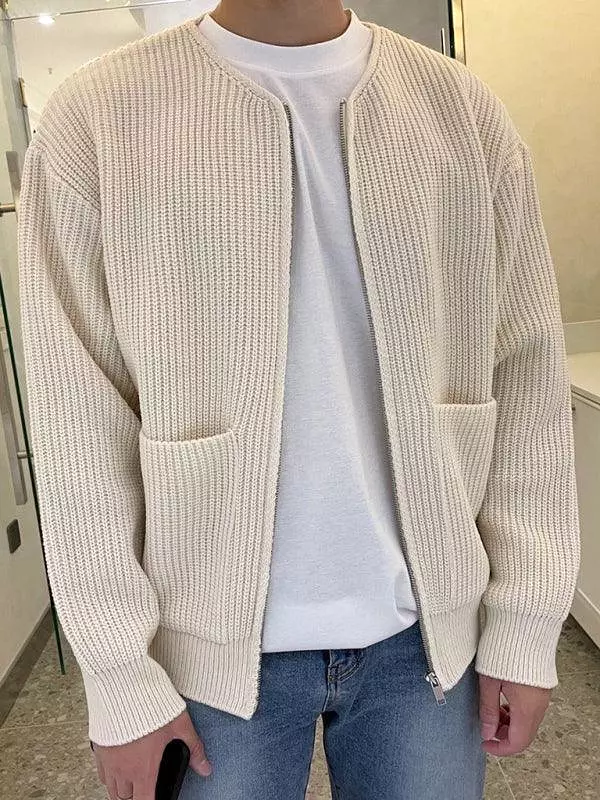 Casual Lazy Style Men Cardigan Sweater