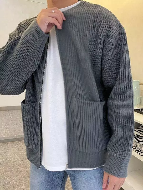 Casual Lazy Style Men Cardigan Sweater