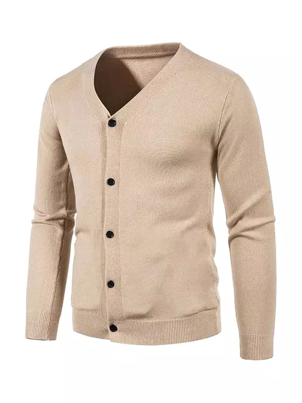 Casual Solid Men Cardigan Sweater