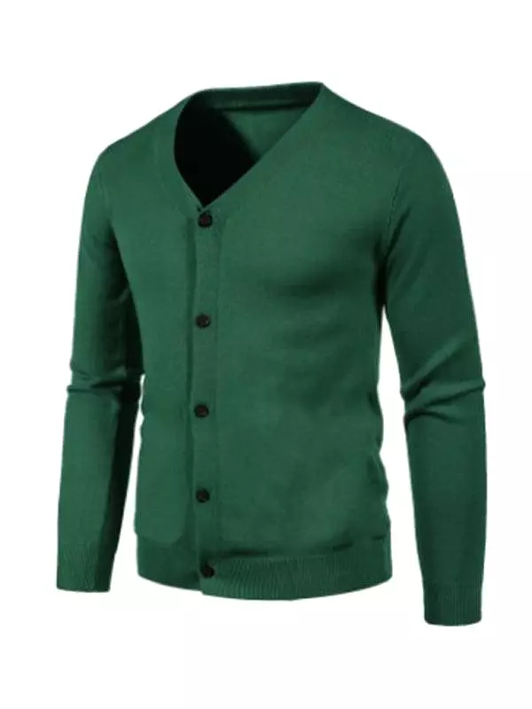 Casual Solid Men Cardigan Sweater