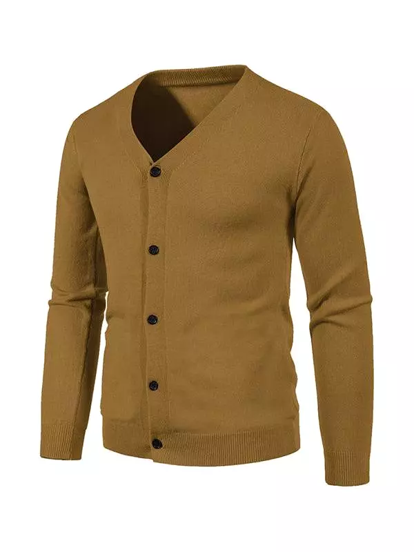 Casual Solid Men Cardigan Sweater