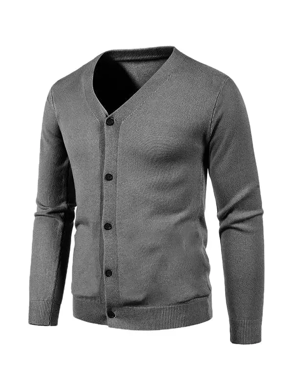 Casual Solid Men Cardigan Sweater