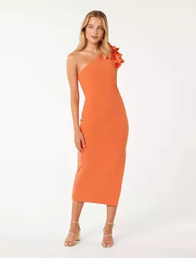 Celeste One Shoulder Ruffle Bodycon Dress