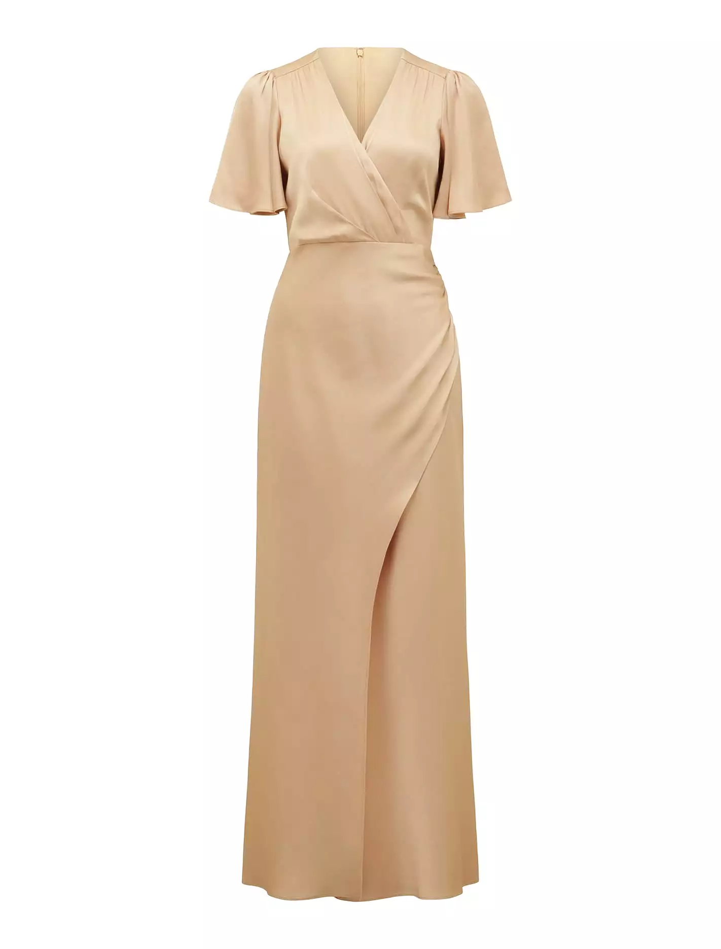 Chelsea Flutter Sleeve Satin Maxi Dress