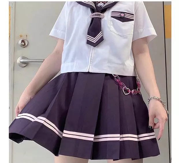 Clearance Sanrio licensed Sanrio collaboration kuromi seifuku jk top/skirt