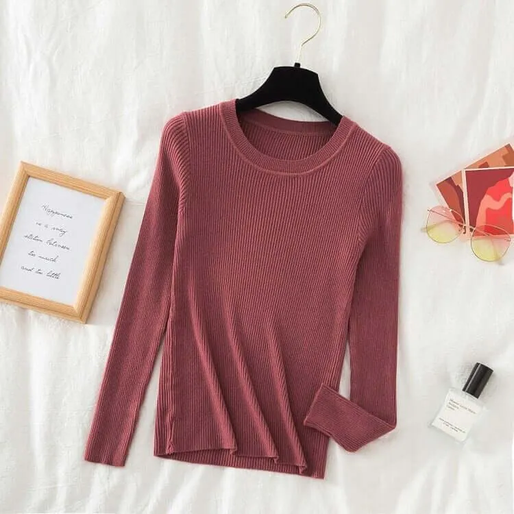 Crew Neck Women's Sweater Top