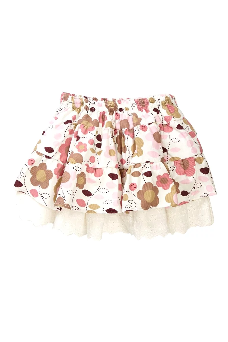 Daisy Corduroy Tiered Skirt