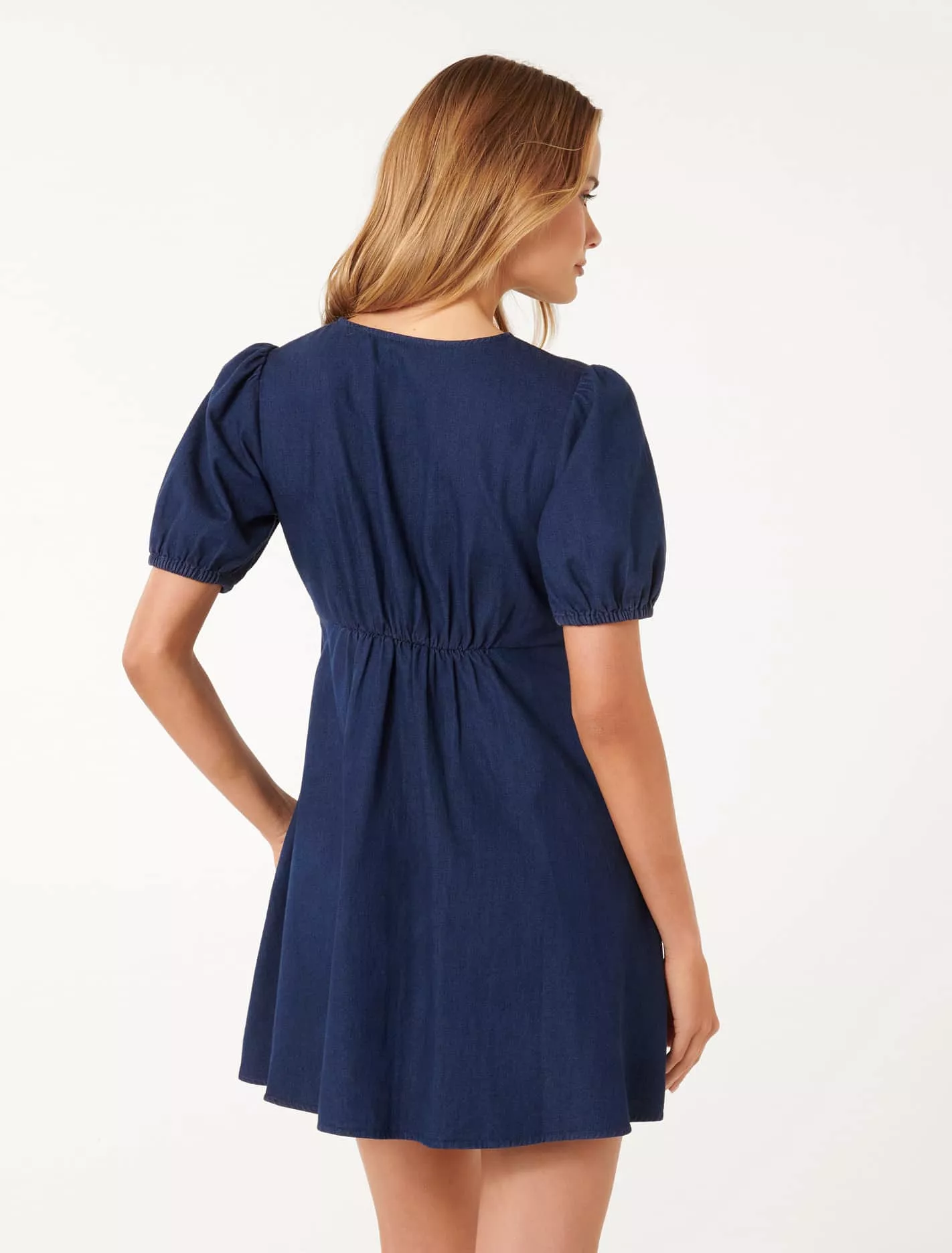 Darcie Denim Ruched Bodice Dress