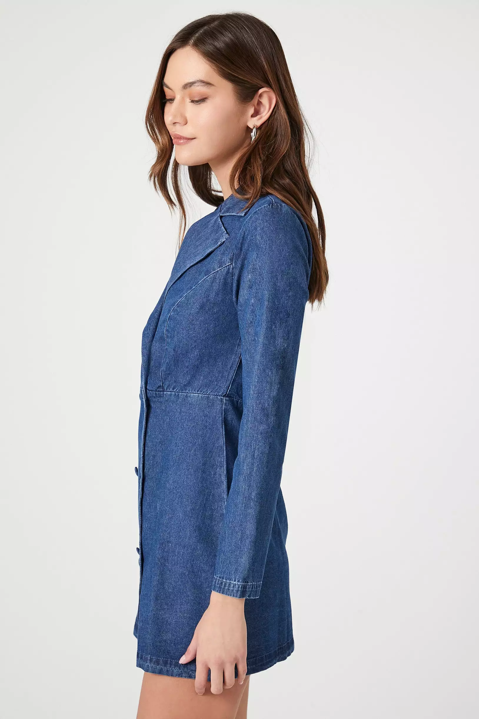 Denim Double-Breasted Mini Dress