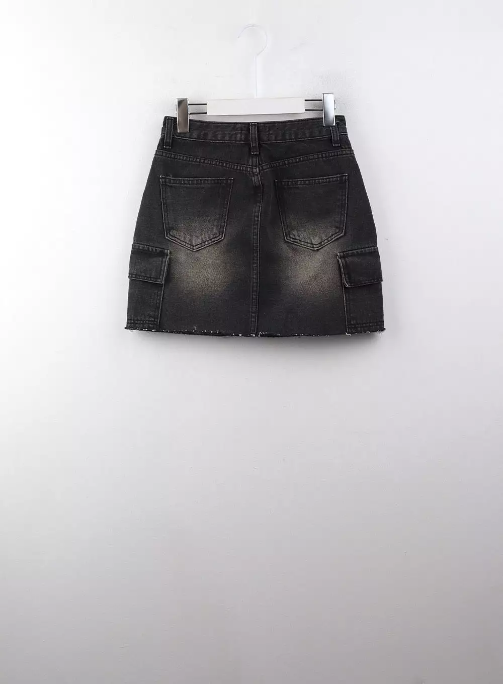 Denim Mid Waist Ripped Mini Skirt CJ405