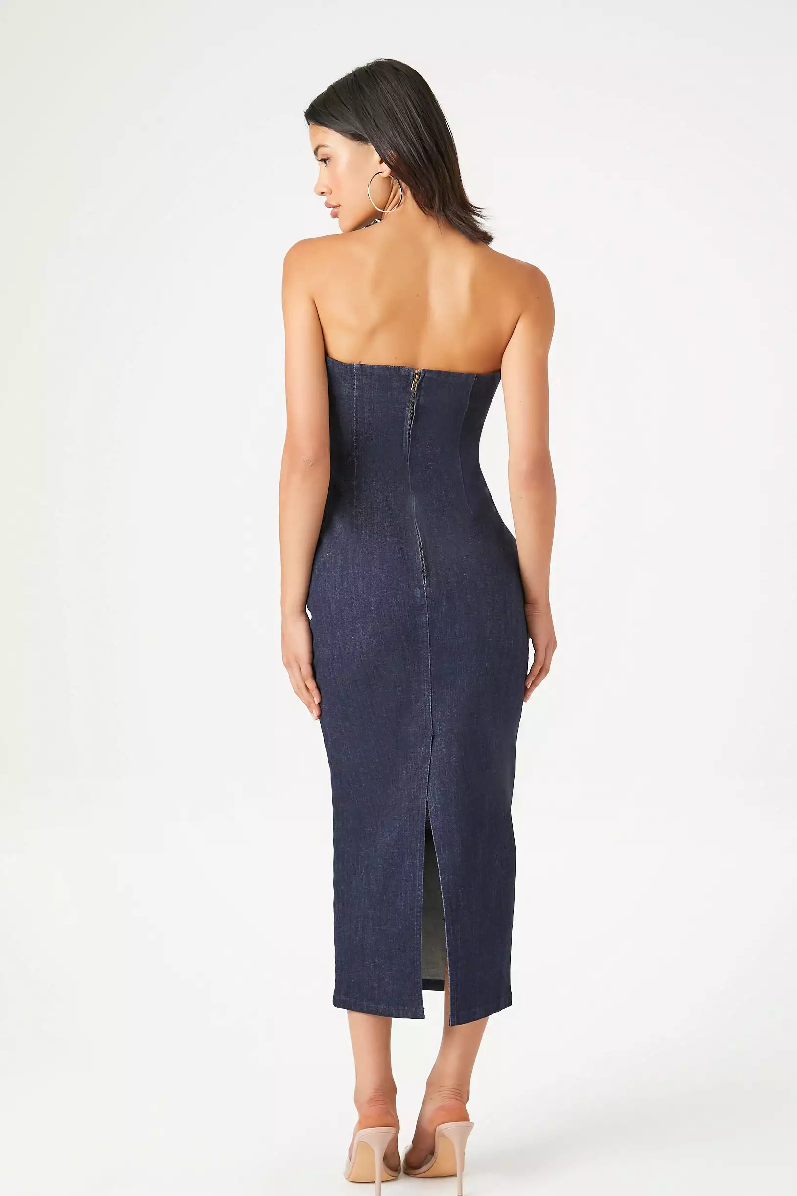 Denim Midi Tube Dress