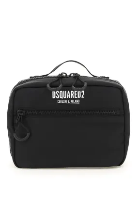 Dsquared2 Logo Printed Zipped Makeup Bag