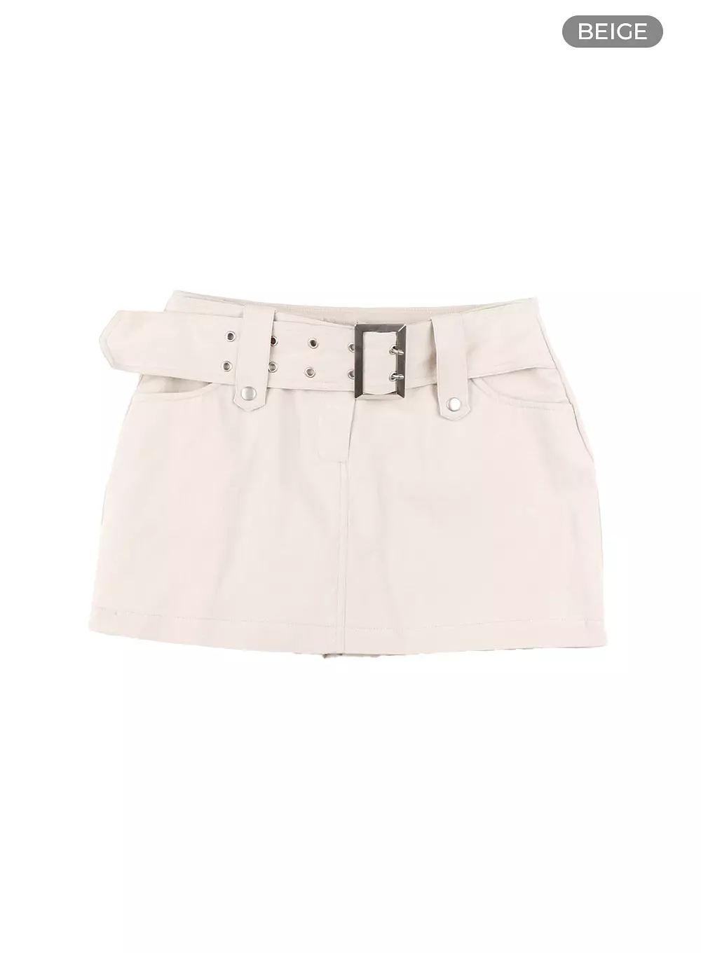 Eyelet Belted Mini Skirt CM429