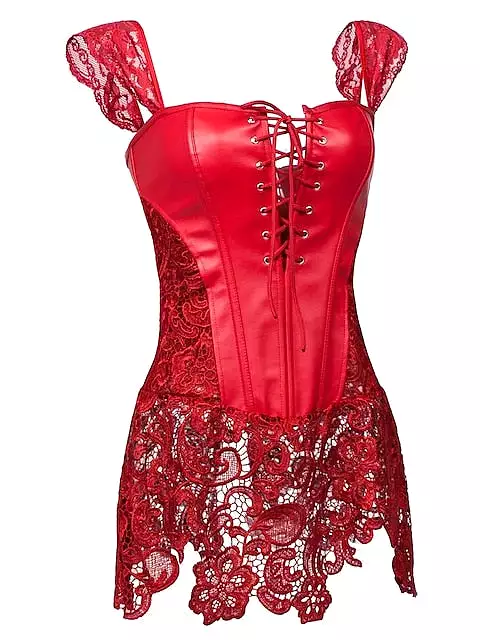 Flattering Bavarian Style Plus Size Corset Dress with Tummy Control