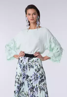 Floral Pleated Skirt