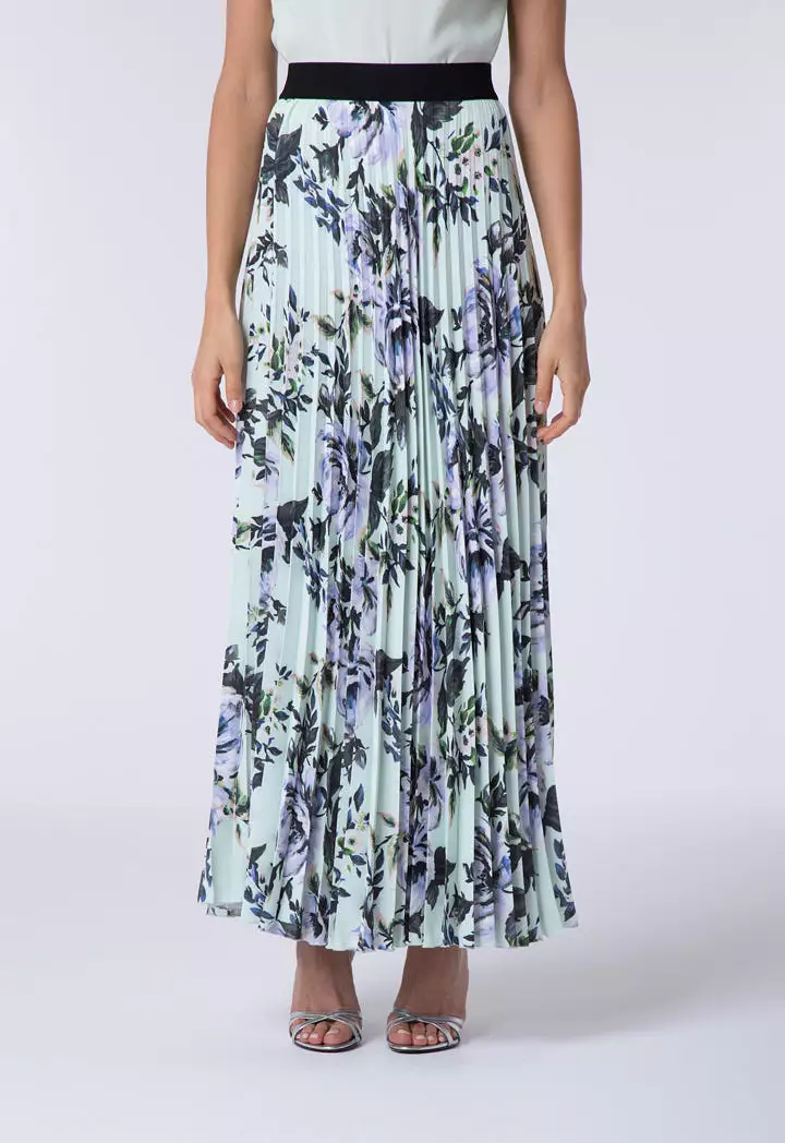 Floral Pleated Skirt