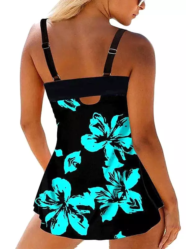 Floral Swim Dress and Tankini Set – Plus Size Summer Swimsuit