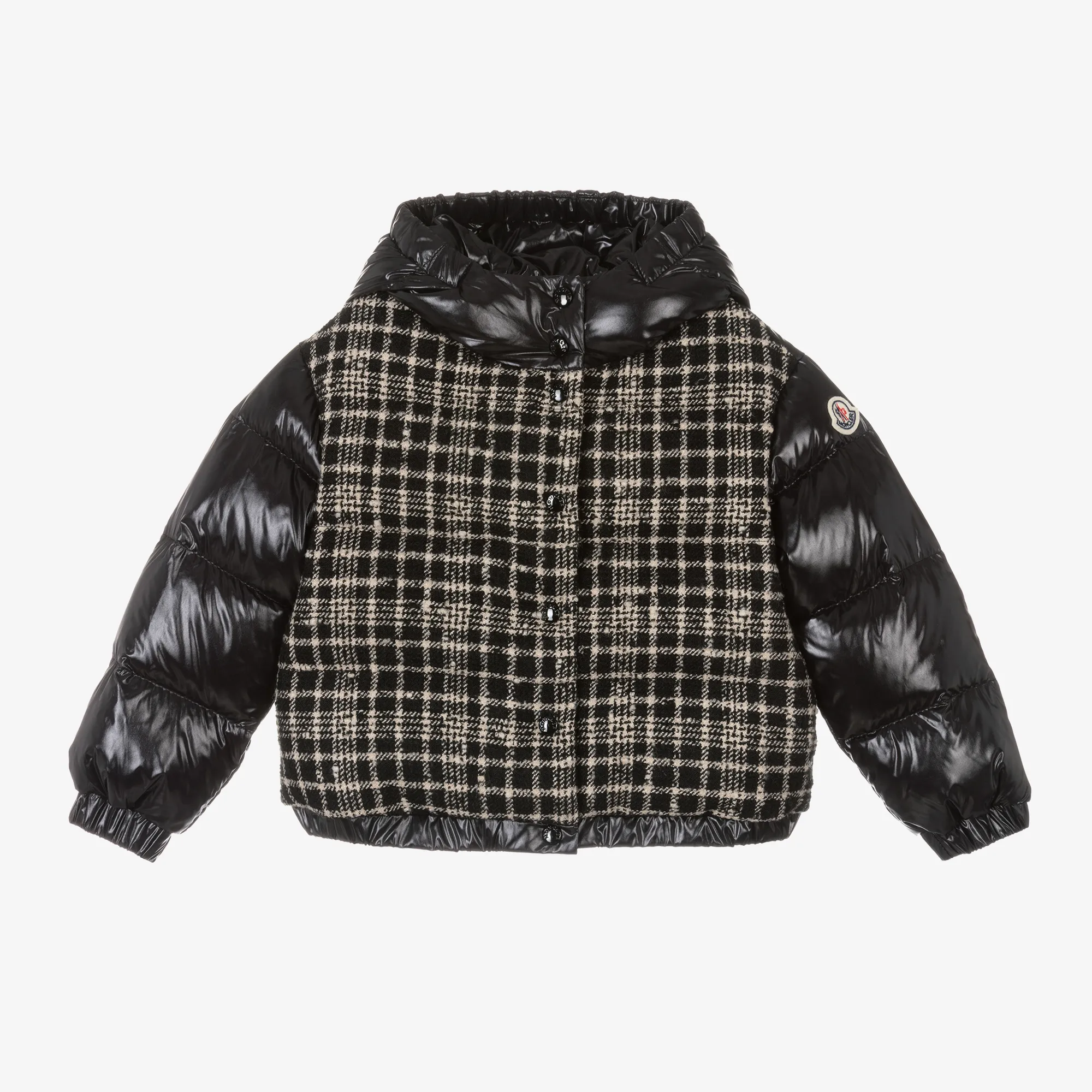 Girls Black Checked Dale Down Jacket