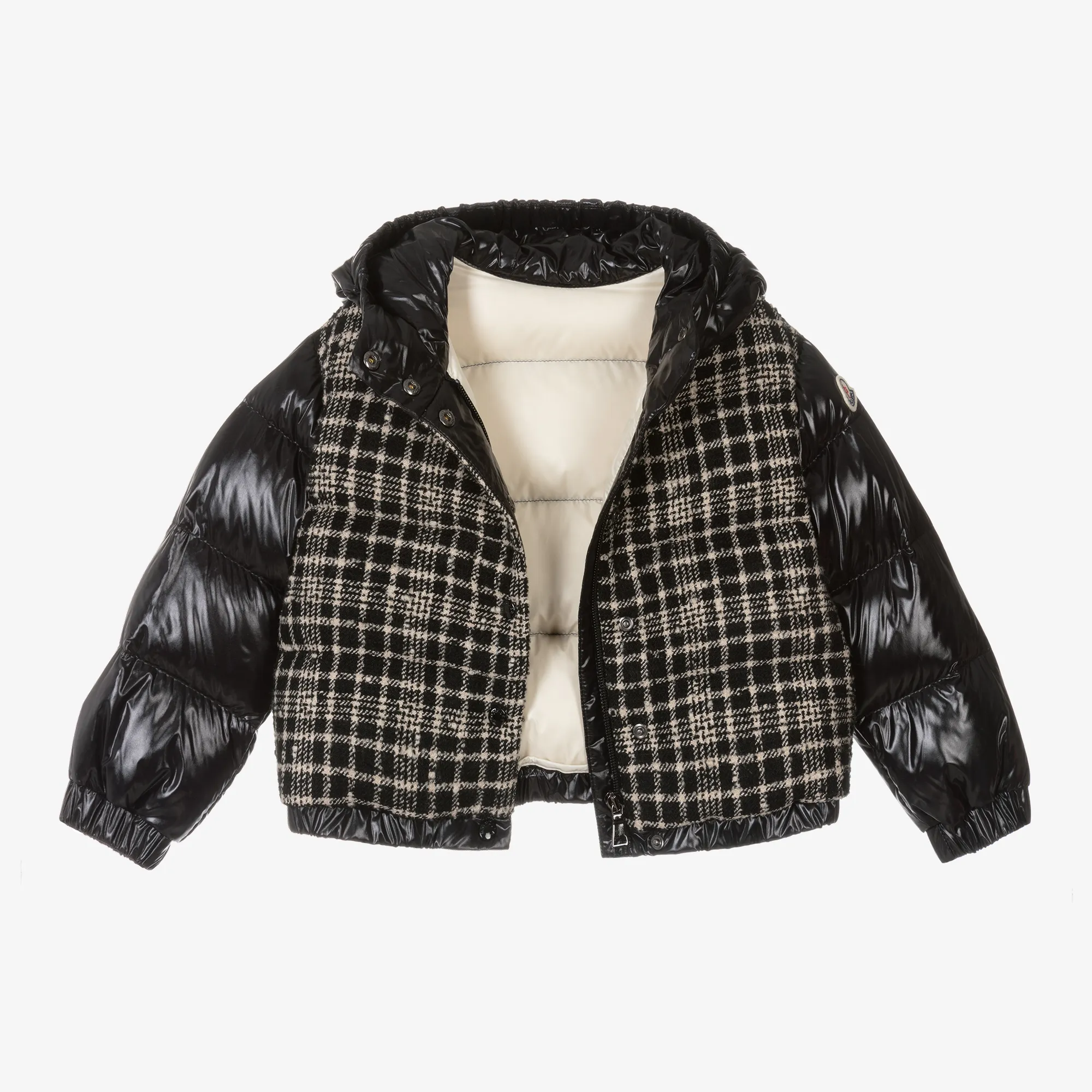 Girls Black Checked Dale Down Jacket