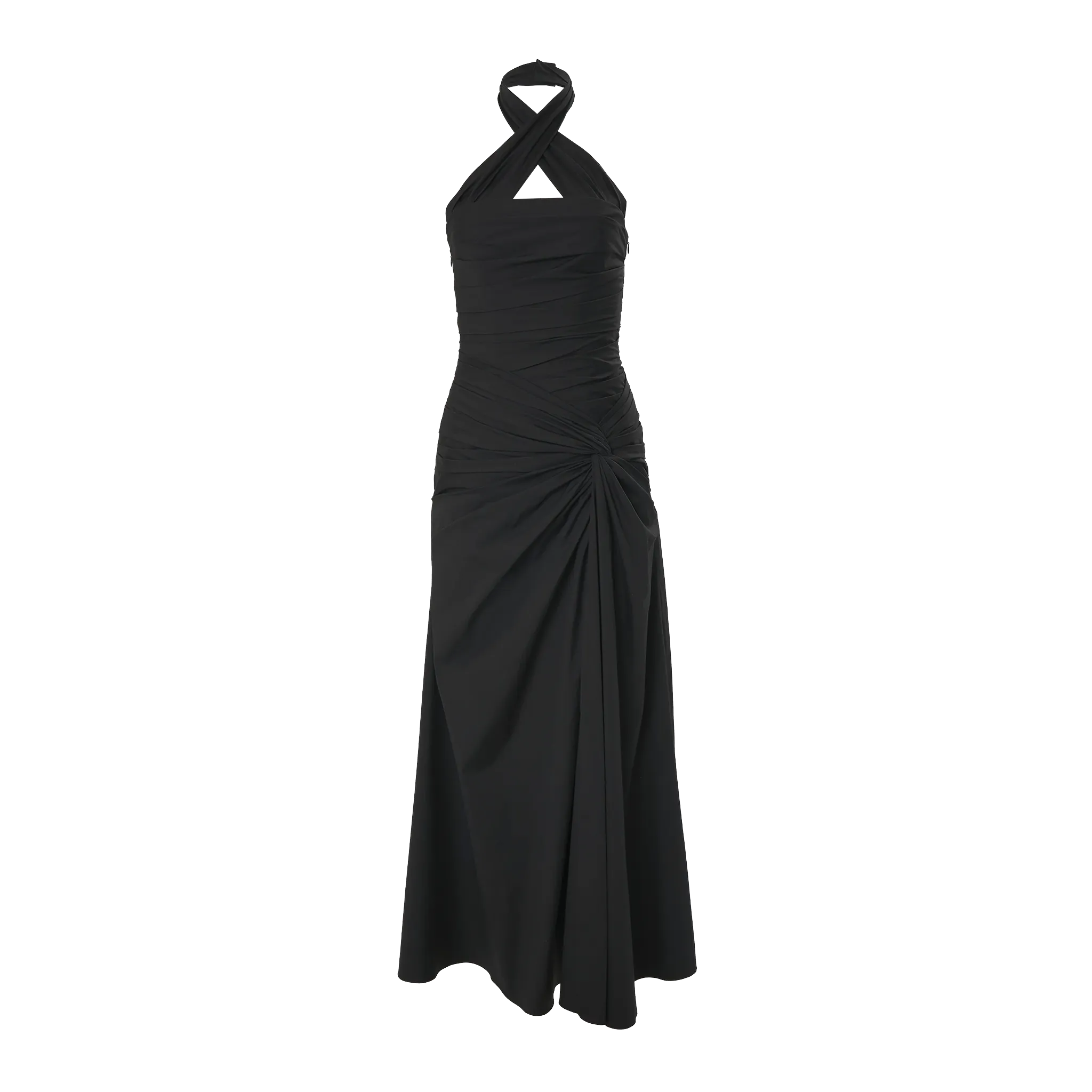 Halter Neck Midi Dress | Black