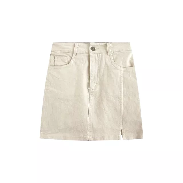 High Rise Denim Mini A-Line Skirt EE1