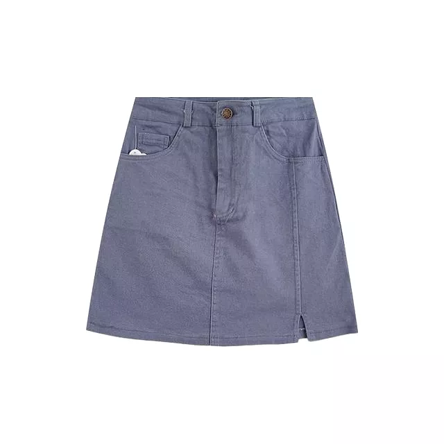 High Rise Denim Mini A-Line Skirt EE1