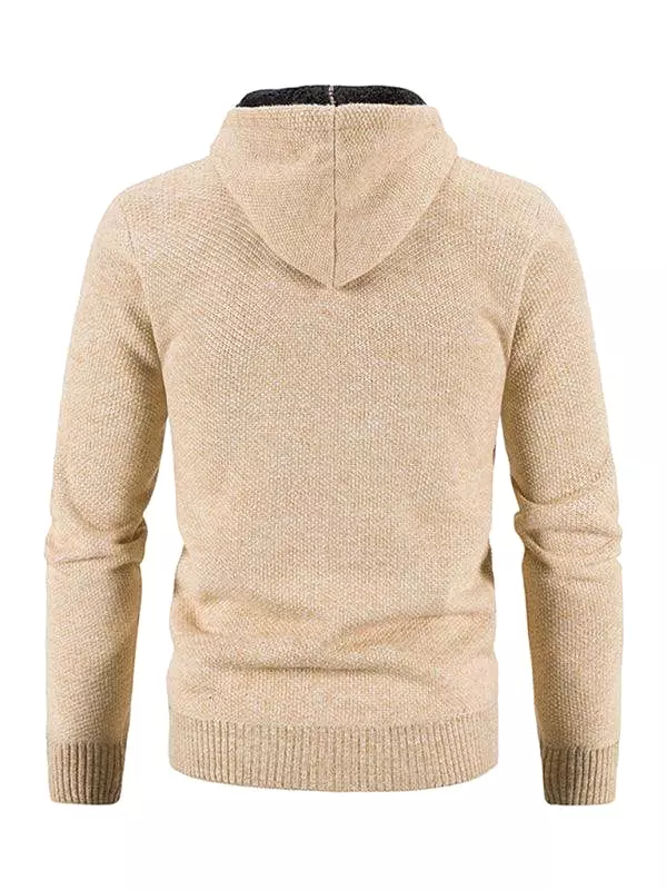 Hooded Zipper Men Cardigan Sweater