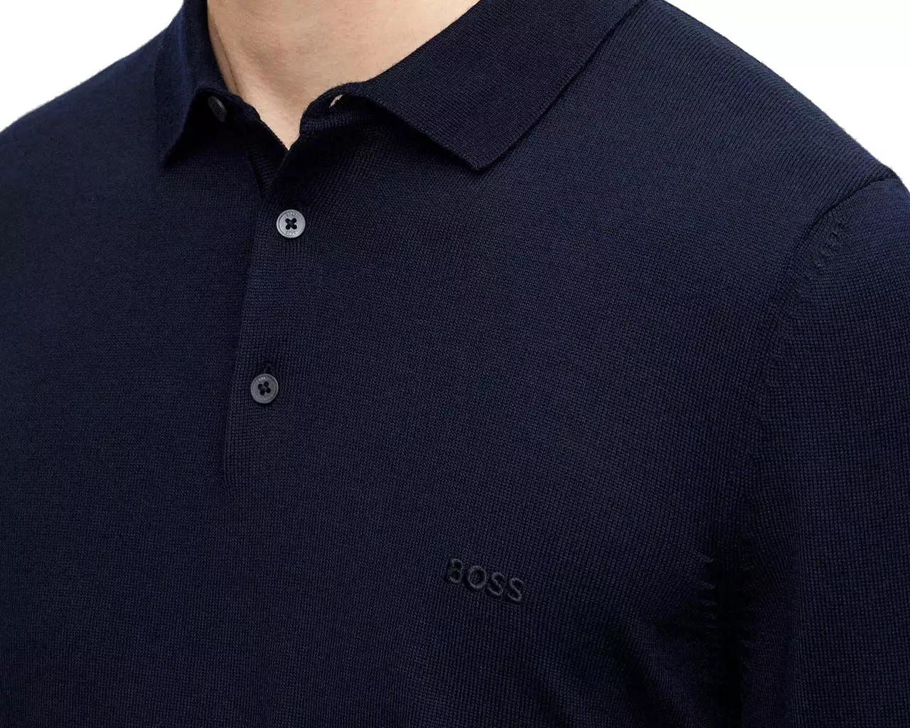 Hugo Boss Bono L 50476357 Virgin Wool Polo Shirt Blue