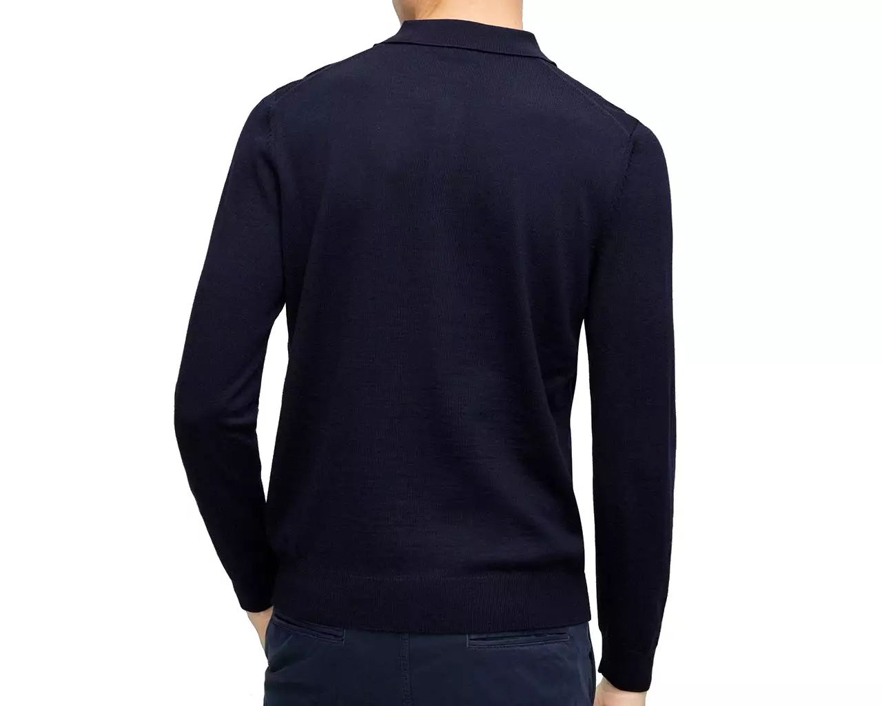 Hugo Boss Bono L 50476357 Virgin Wool Polo Shirt Blue