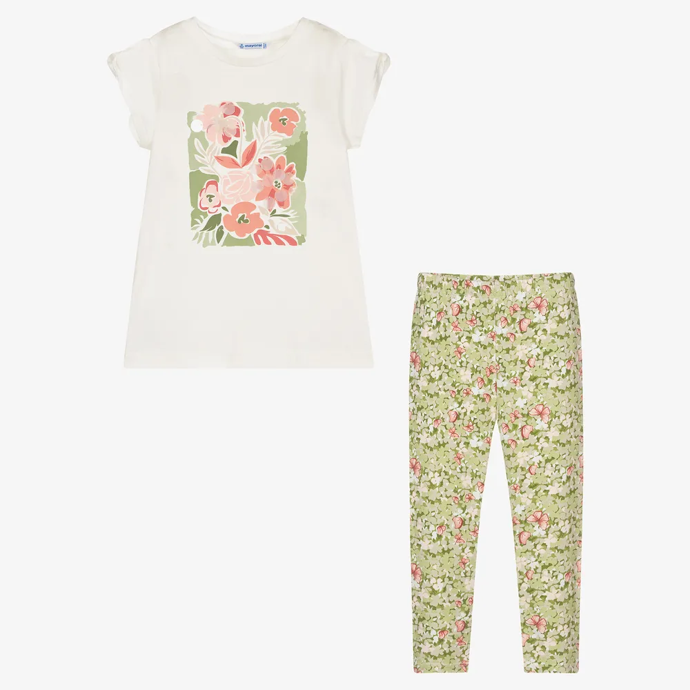 Ivory & Green Leggings Set